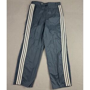 Vintage Adidas Track Pants Mens Small Gray Nylon Striped 90s Y2K Wind